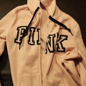 PINK campus hoodie zip-up jacket